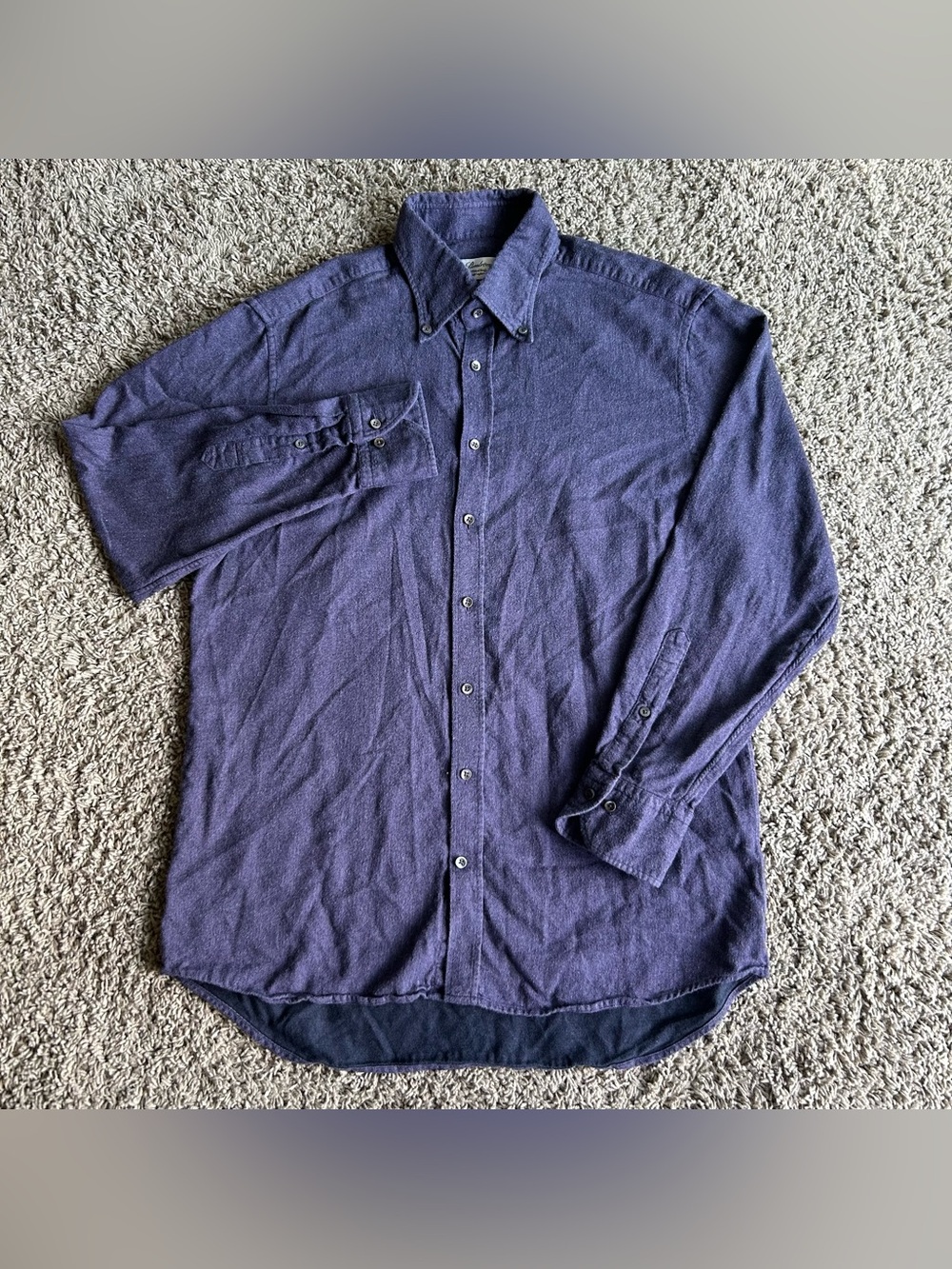 Stenstroms Mens Large Purple Fitted Body Two Fold Super Cotton Button Up Flannel